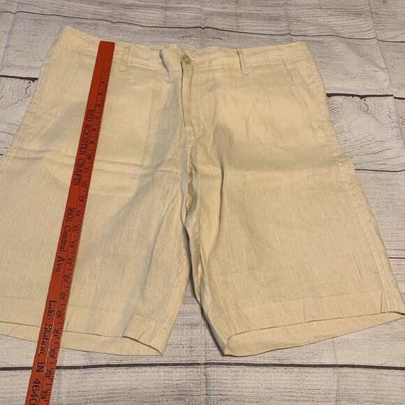 Island Importer Mens Size 38 Linen Maui Shorts Natural - Picture 4 of 9